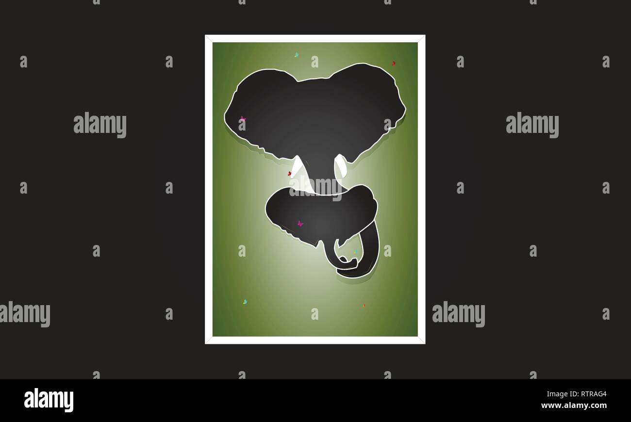 Happy mother's day greeting card with elephant Stock Vector Image & Art ...