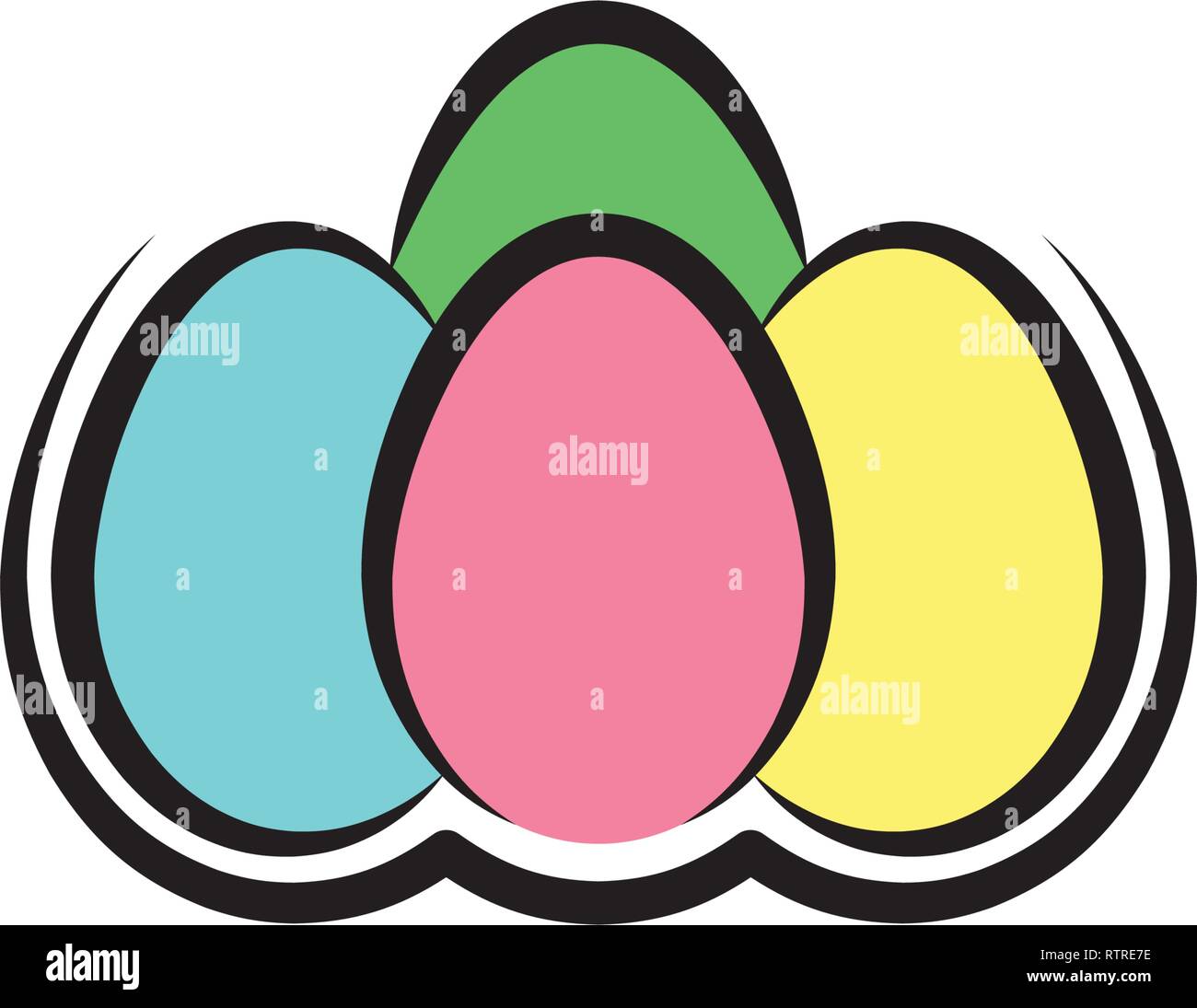 colorful eggs easter symbol logo icon Stock Vector