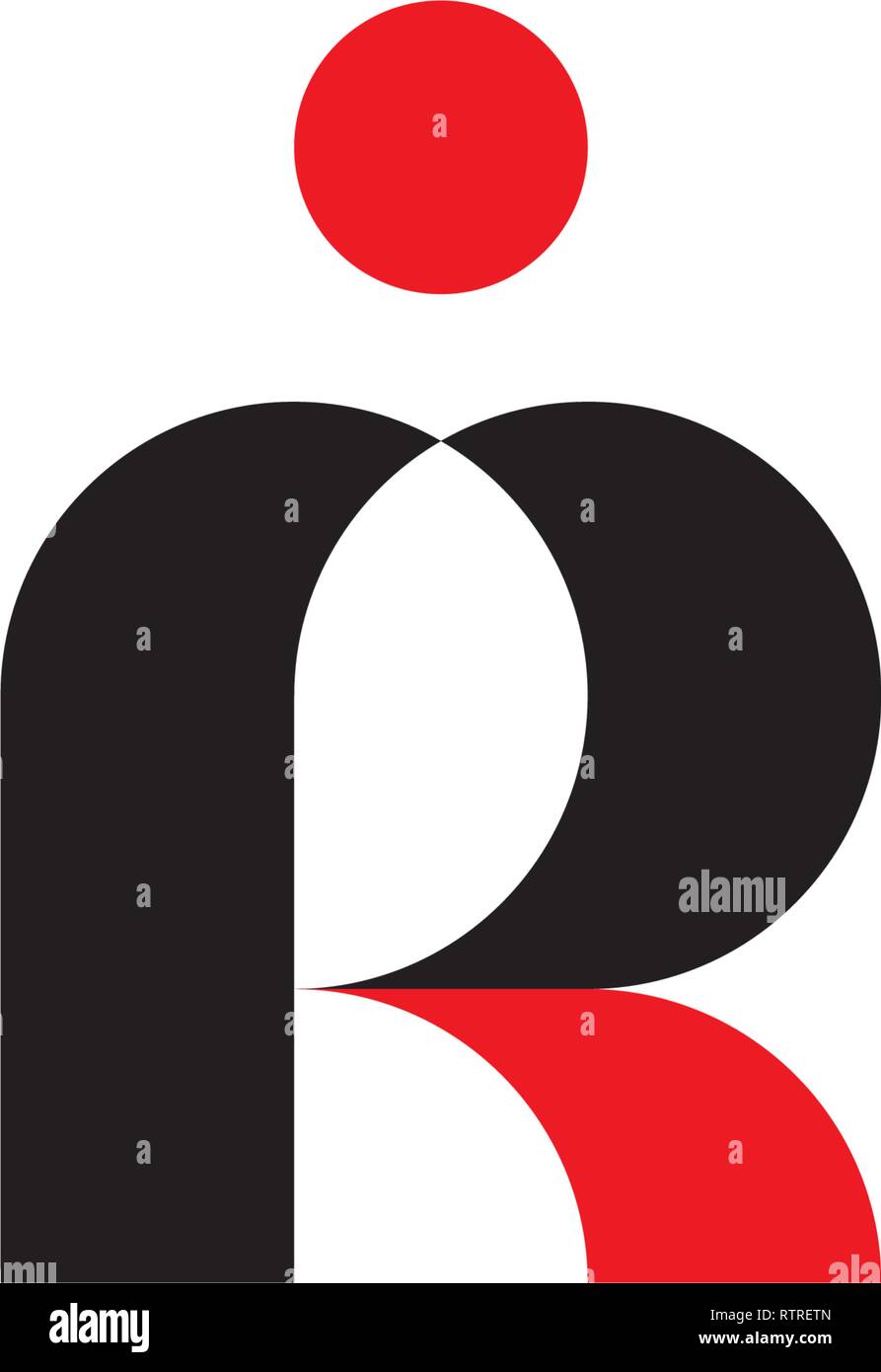 letter p and r icon logo pr symbol vector design Stock Vector