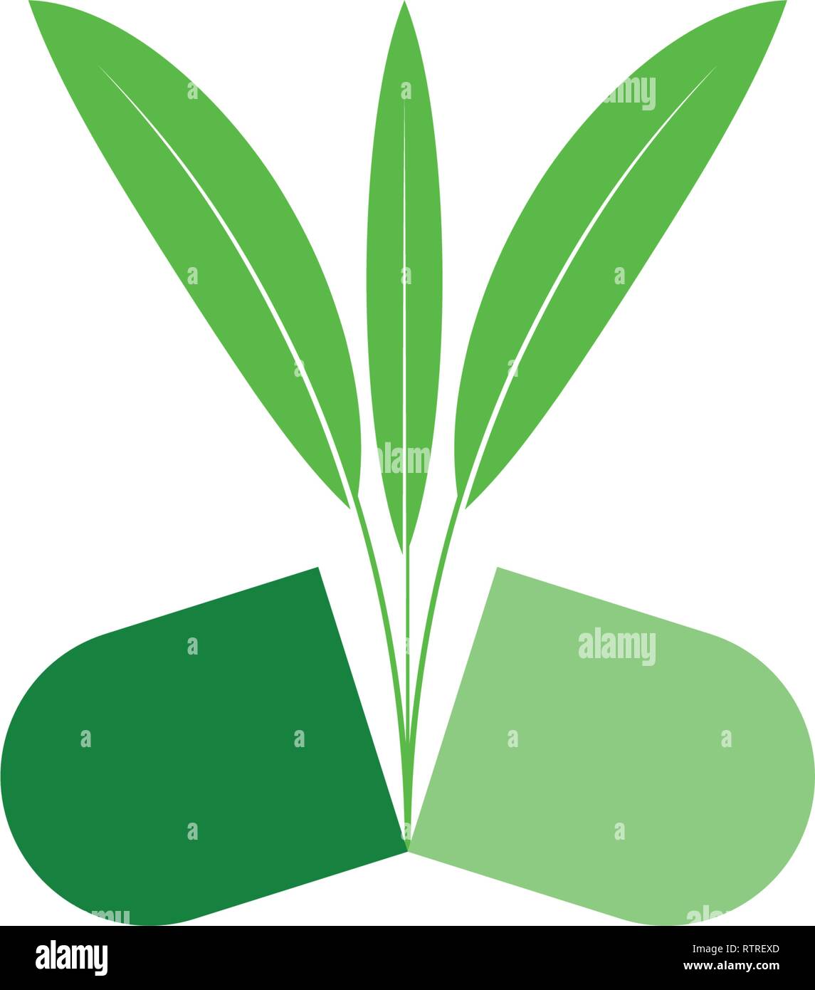 natural bio capsule pill herbal logo Stock Vector