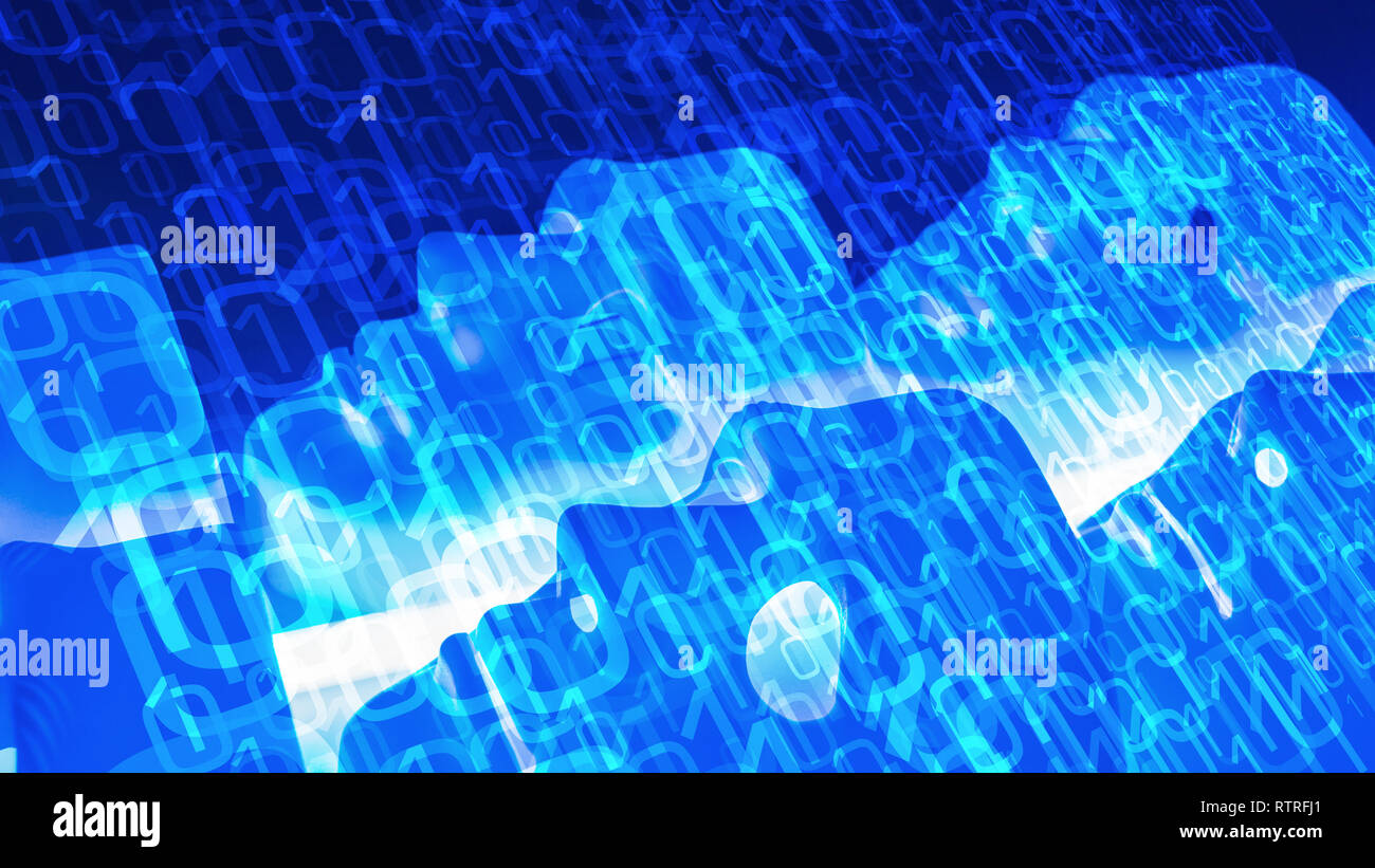 Cyber security and artificial intelligence concept, loading computer ...