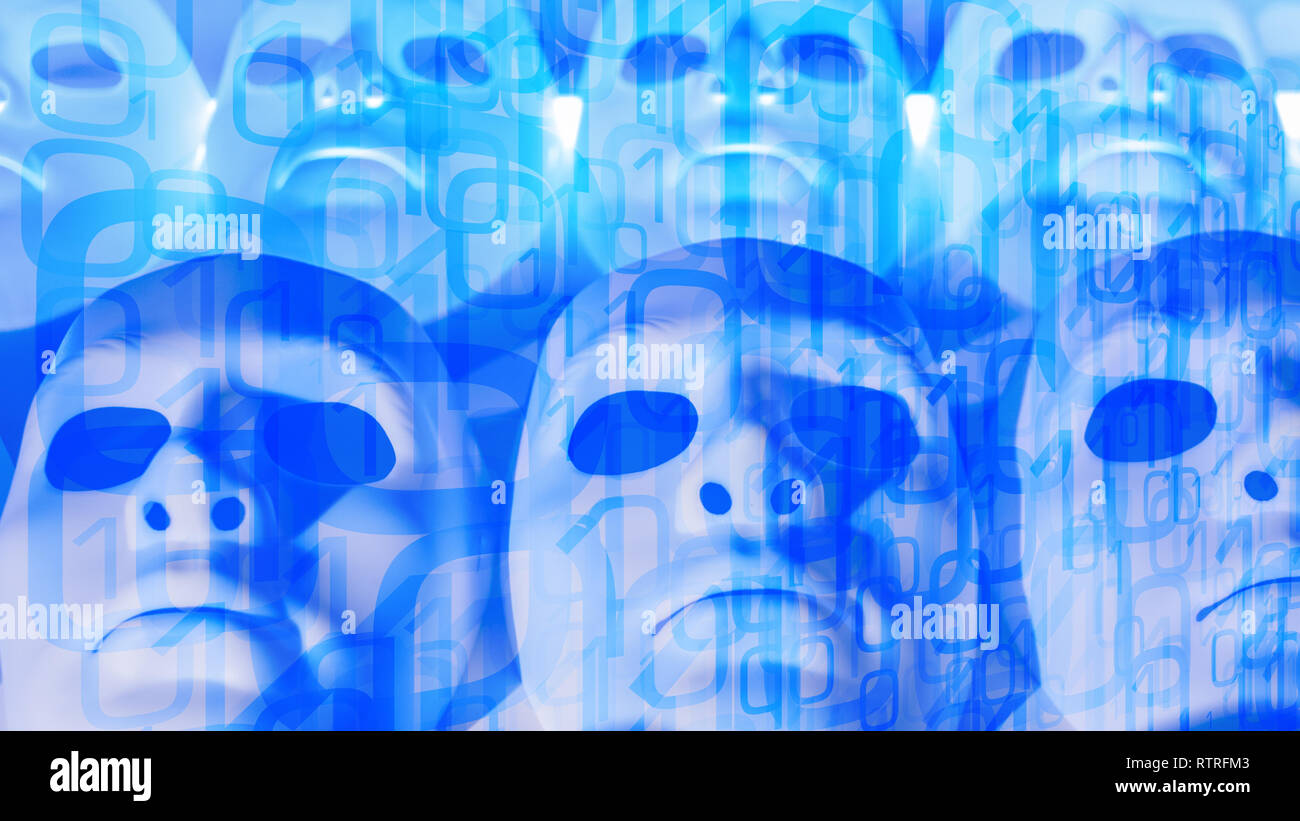 Deep learning ai robots, abstract metaphor cyber space Stock Photo