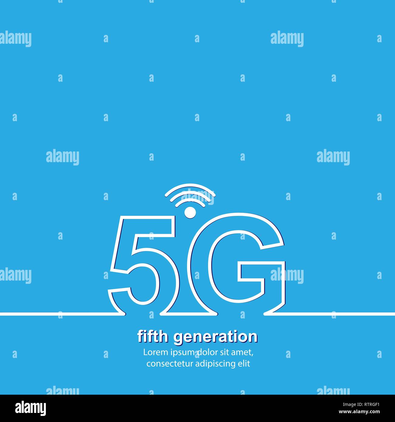 Design with the inscription 5G fifth generation, for design and