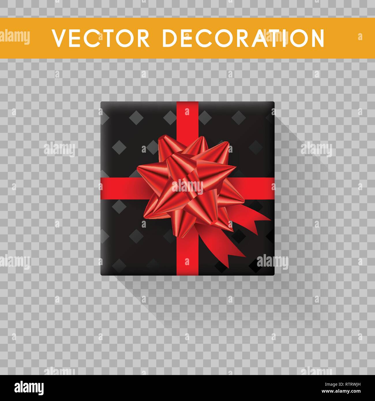 Realistic gift box top view. Gift boxes without background. Vector illustration Stock Vector