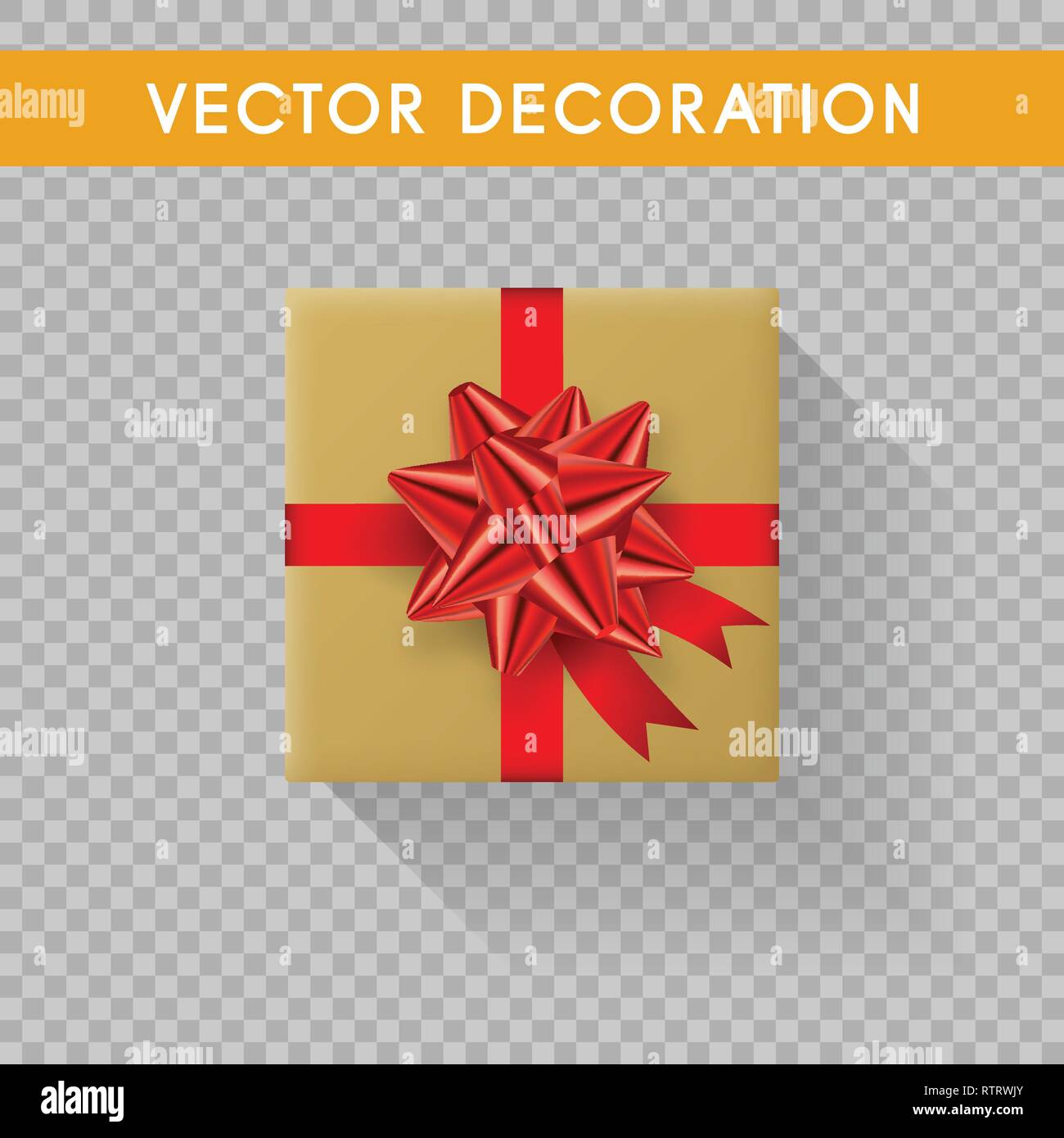 Realistic gift box top view. Gift boxes without background. Vector illustration Stock Vector
