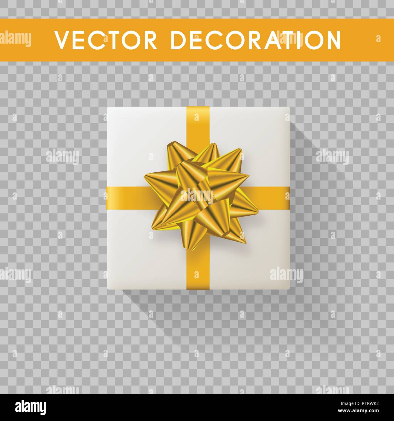 Realistic gift box top view. Gift boxes without background. Vector illustration Stock Vector