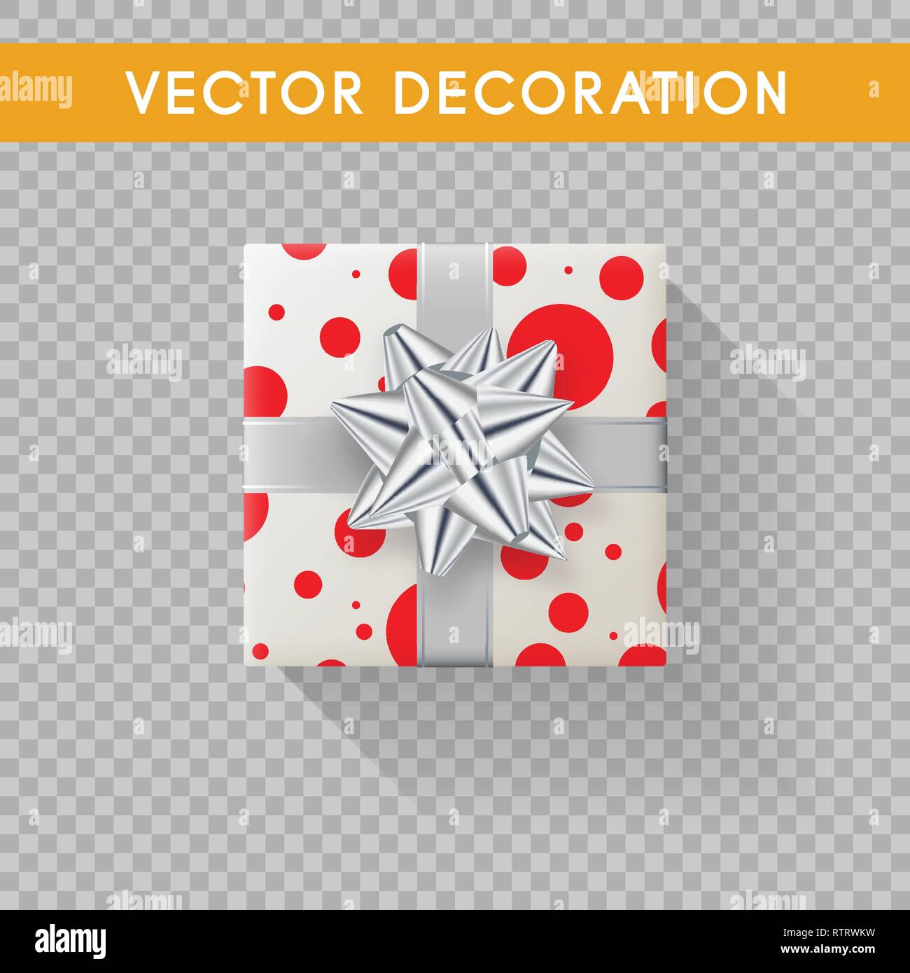 Realistic gift box top view. Gift boxes without background. Vector illustration Stock Vector
