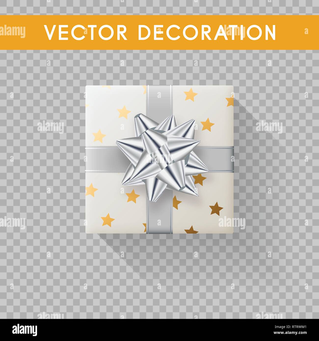 Realistic gift box top view. Gift boxes without background. Vector illustration Stock Vector