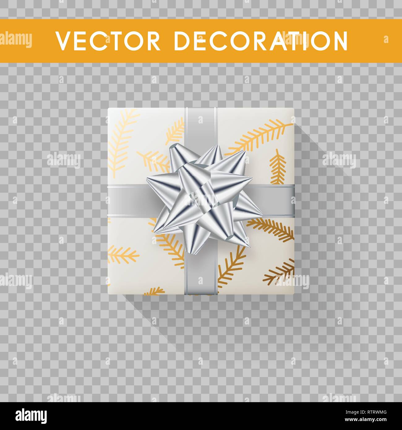 Realistic gift box top view. Gift boxes without background. Vector illustration Stock Vector