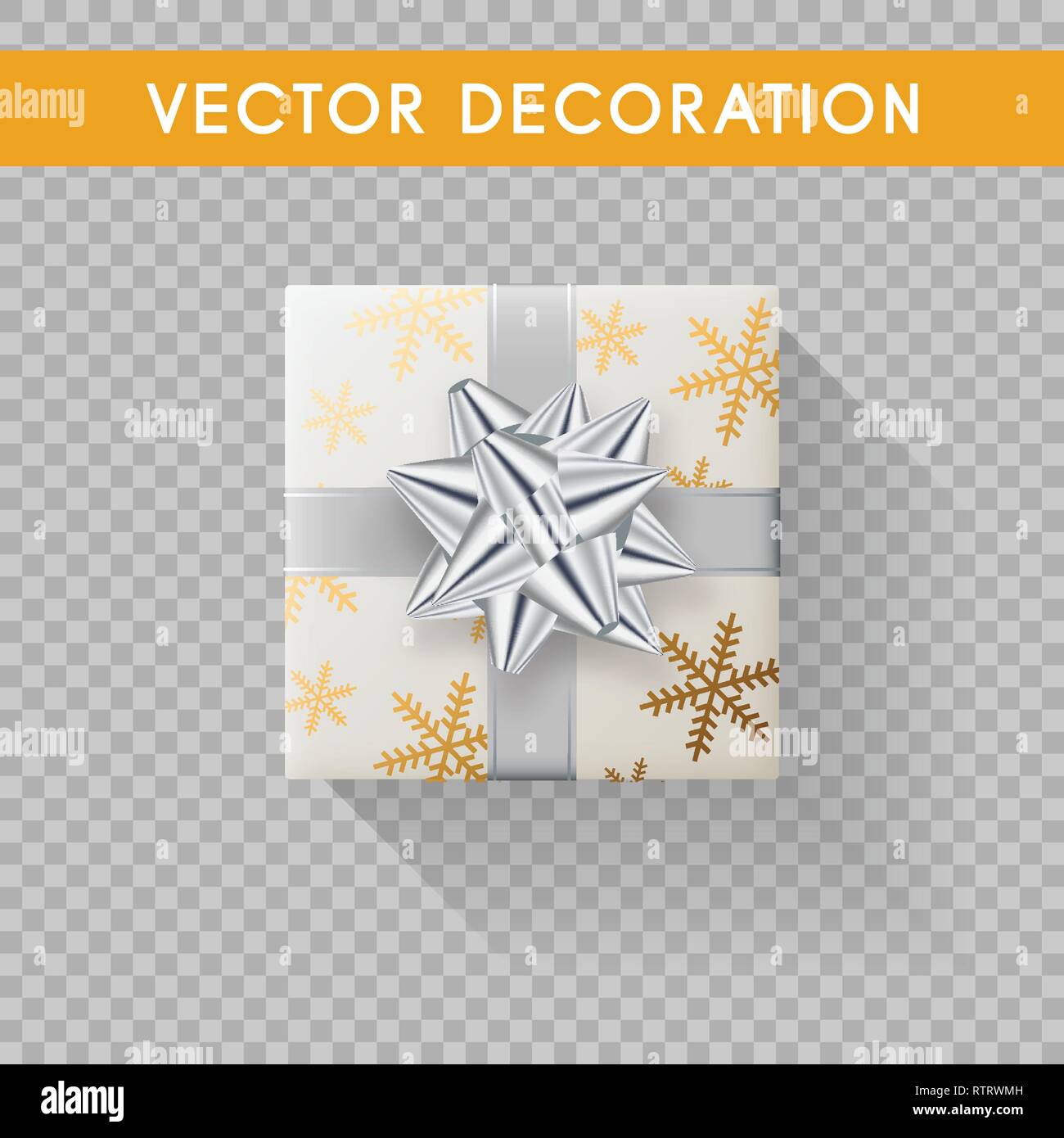 Realistic gift box top view. Gift boxes without background. Vector illustration Stock Vector