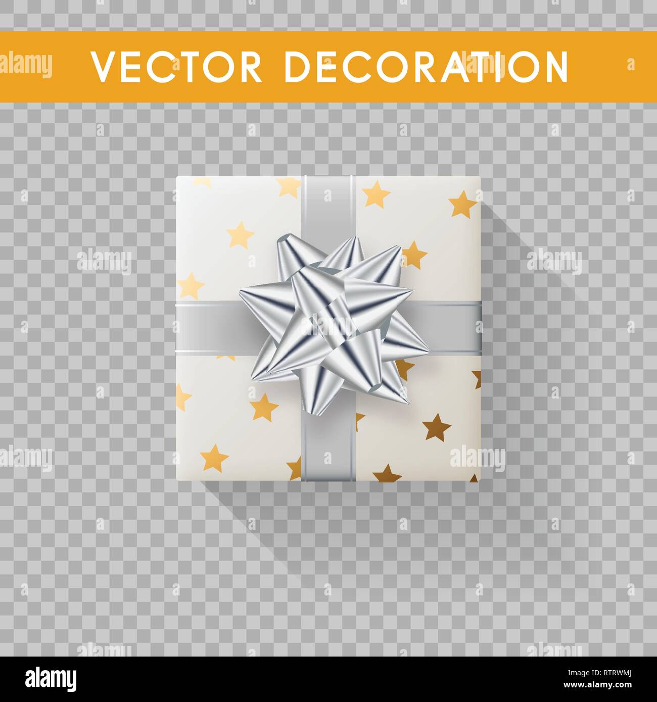 Realistic gift box top view. Gift boxes without background. Vector illustration Stock Vector