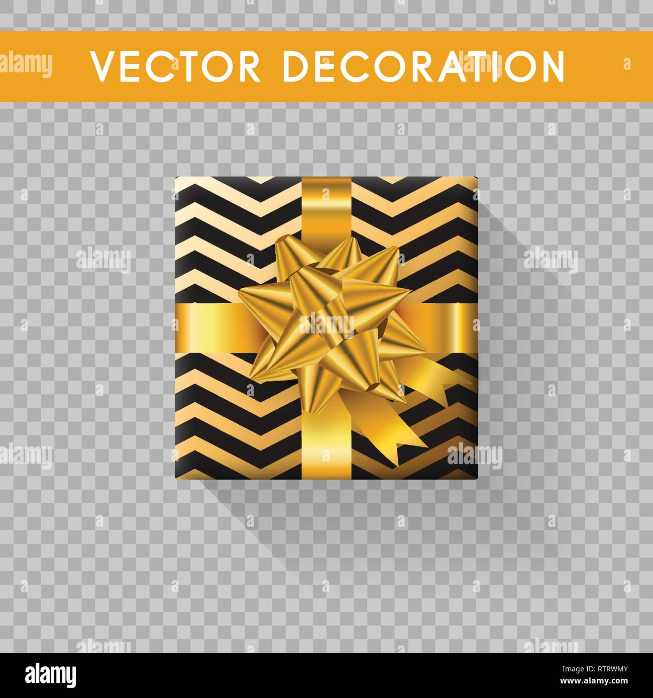 Realistic gift box top view. Gift boxes without background. Vector illustration Stock Vector