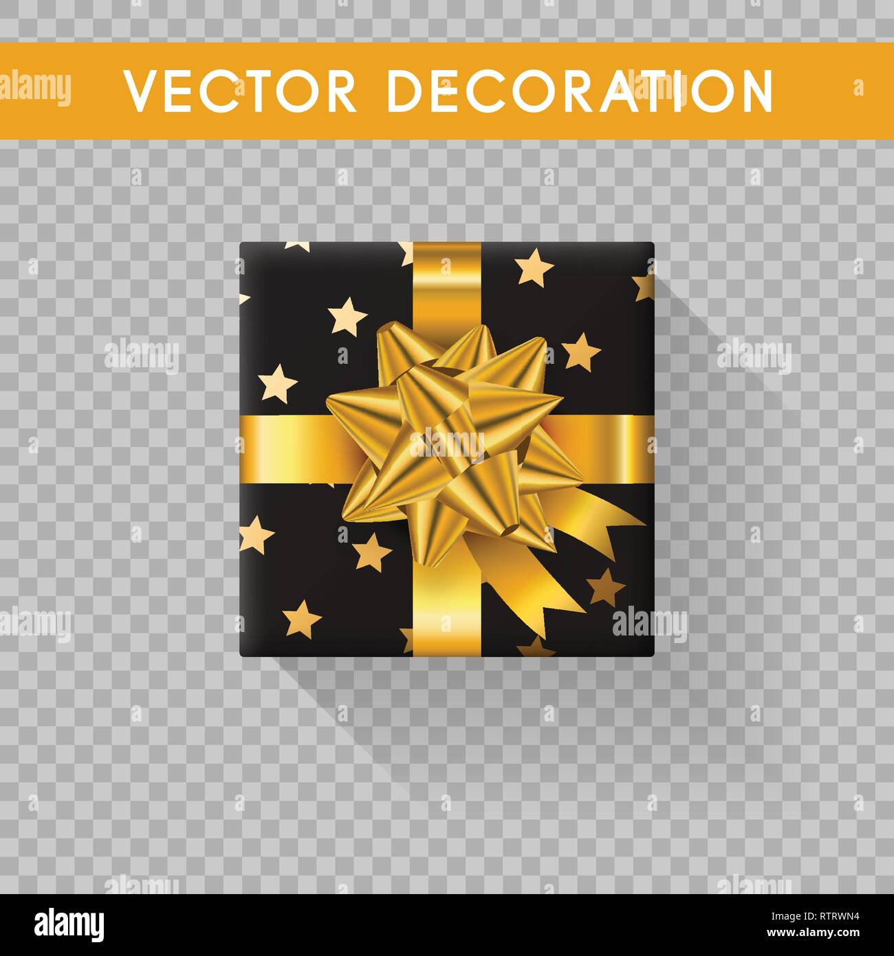 Realistic gift box top view. Gift boxes without background. Vector illustration Stock Vector