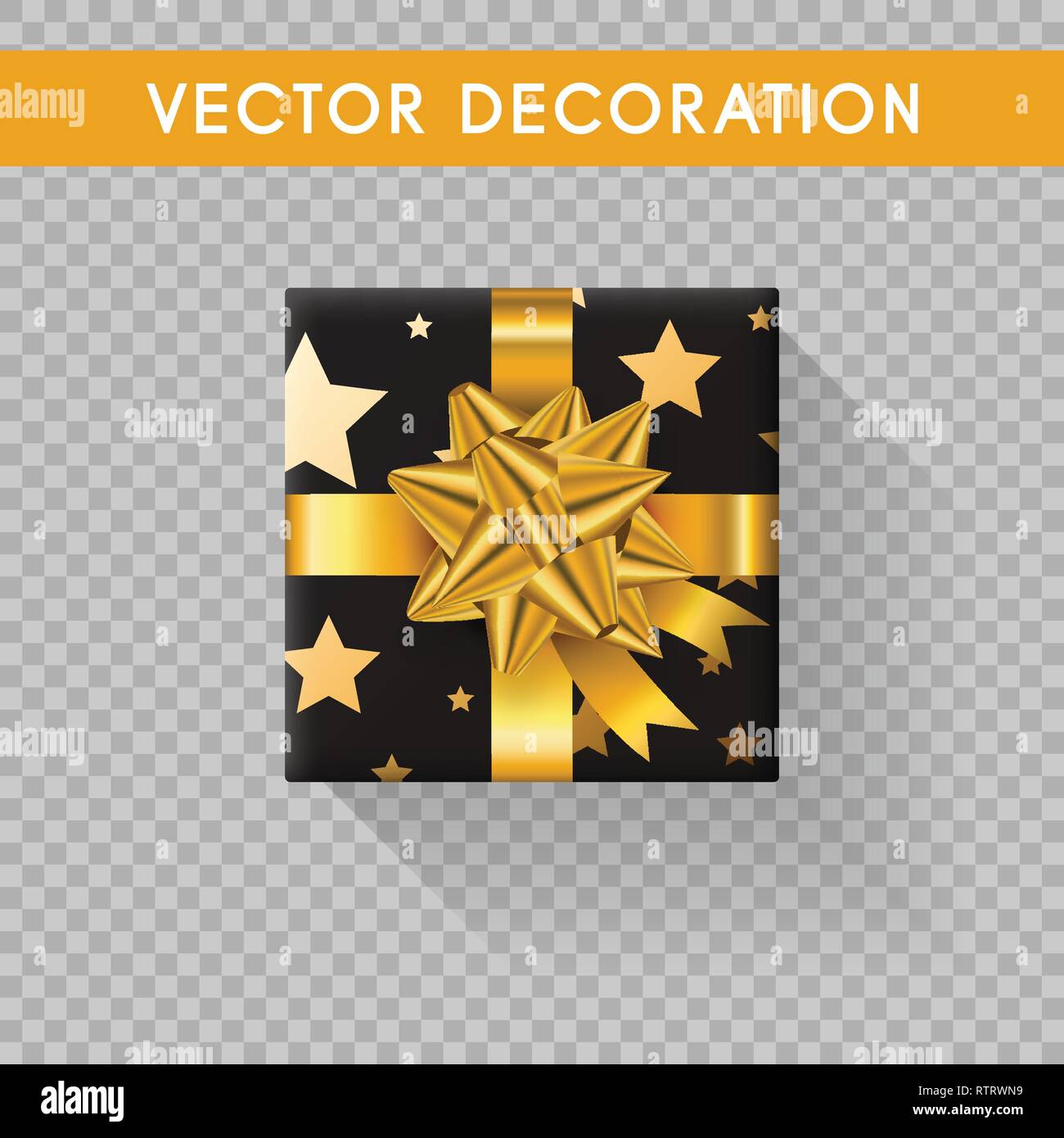 Realistic gift box top view. Gift boxes without background. Vector illustration Stock Vector