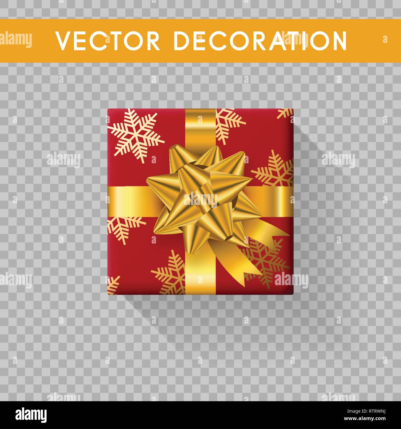 Realistic gift box top view. Gift boxes without background. Vector illustration Stock Vector