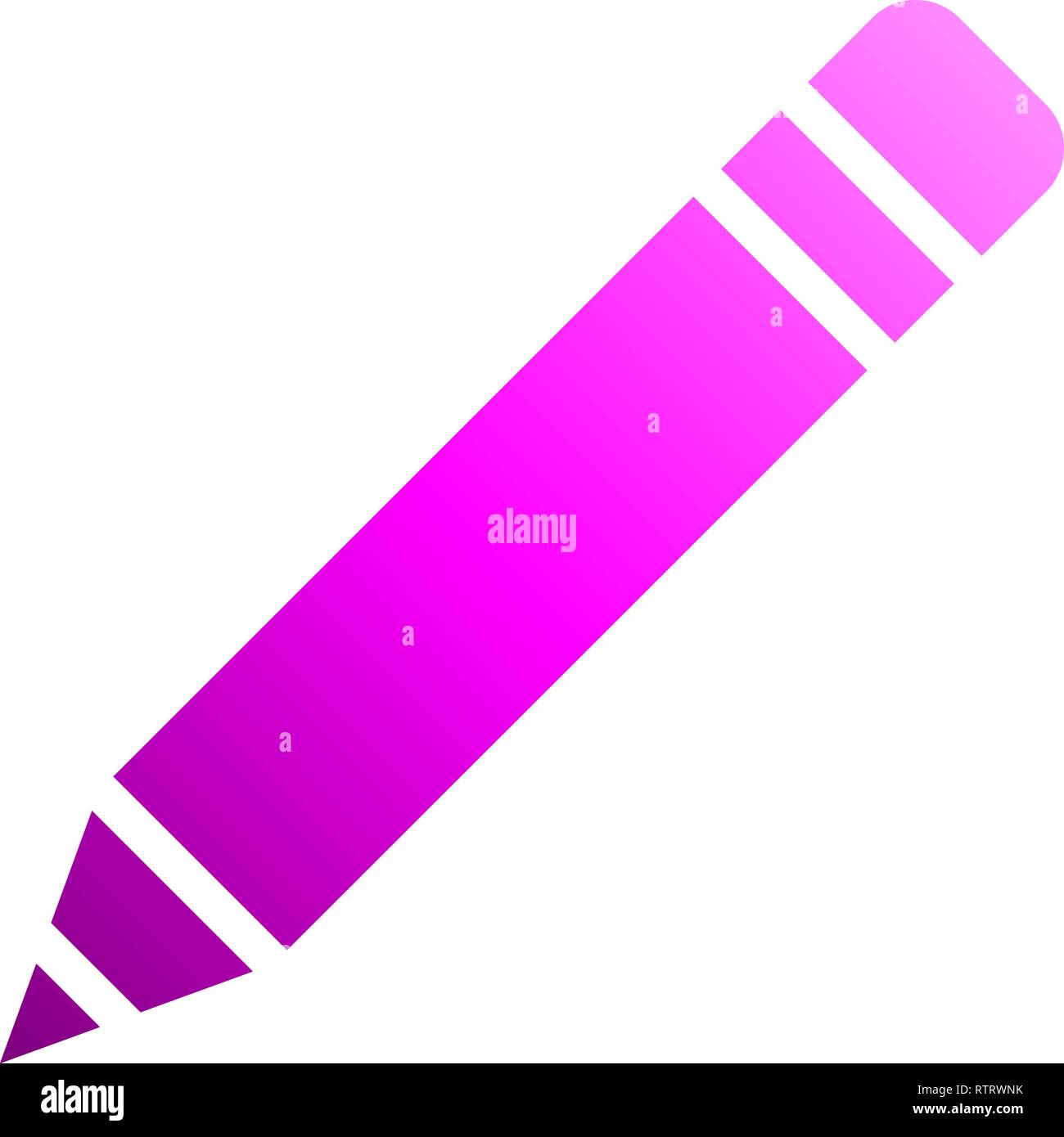 Pencil symbol icon - purple gradient, isolated - vector illustration ...