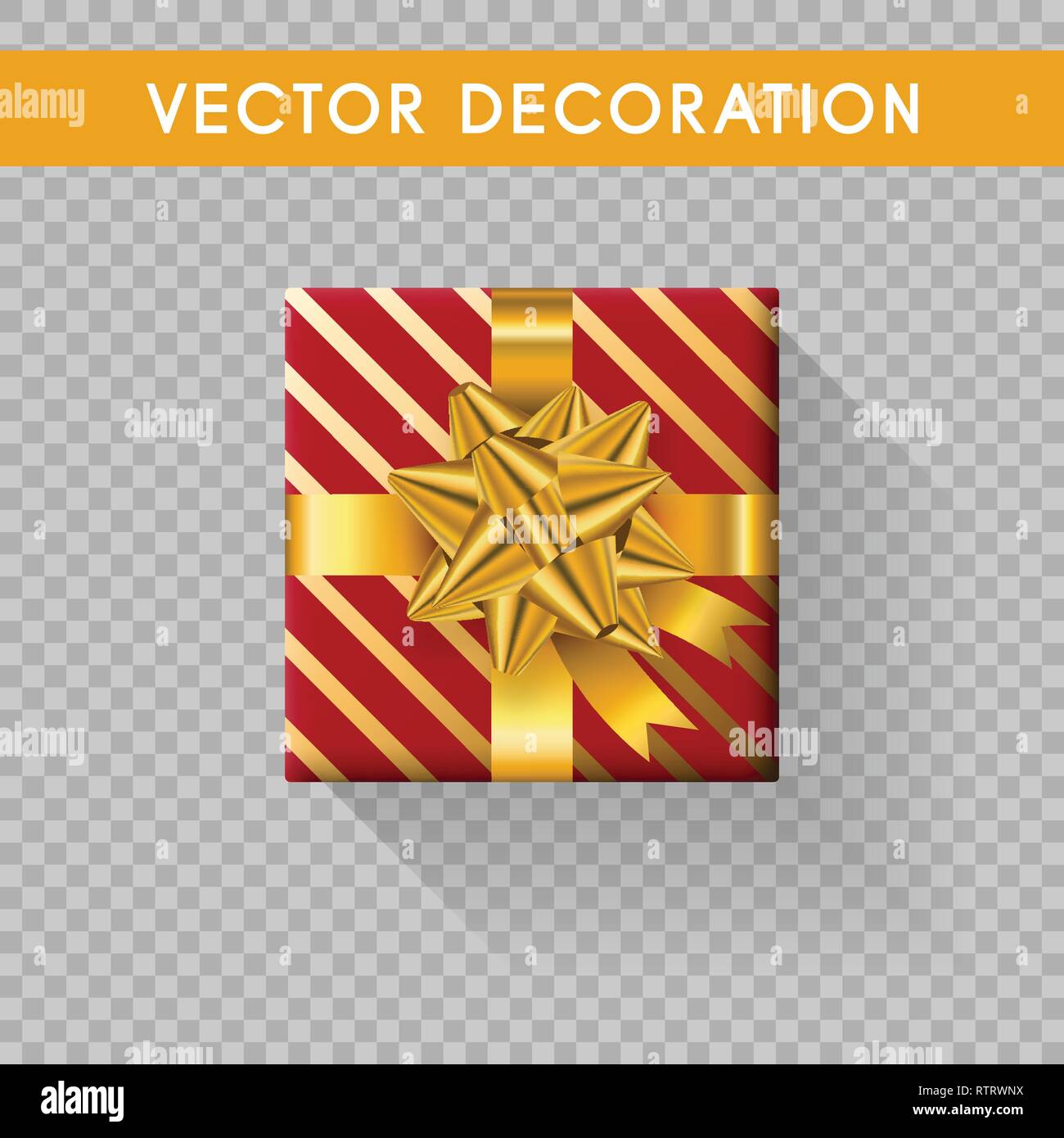 Realistic gift box top view. Gift boxes without background. Vector illustration Stock Vector