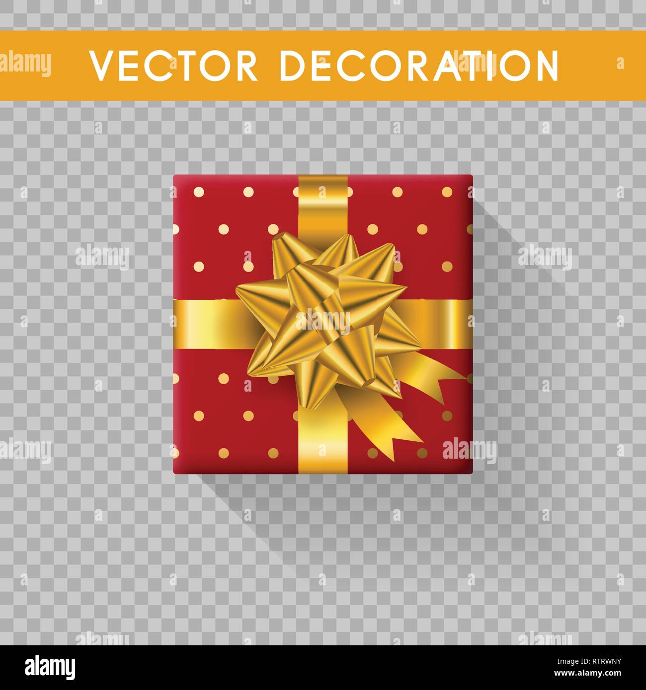 Realistic gift box top view. Gift boxes without background. Vector illustration Stock Vector