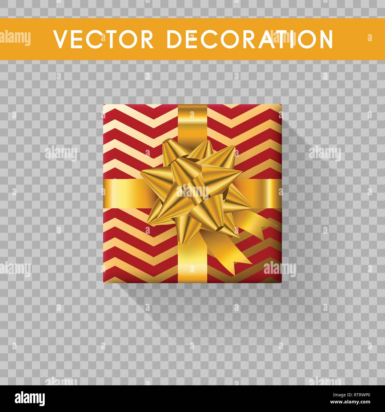 Realistic gift box top view. Gift boxes without background. Vector illustration Stock Vector