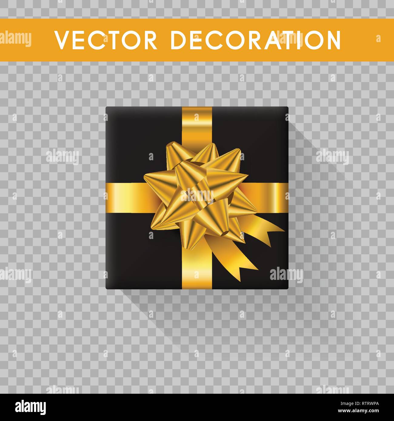 Realistic gift box top view. Gift boxes without background. Vector illustration Stock Vector