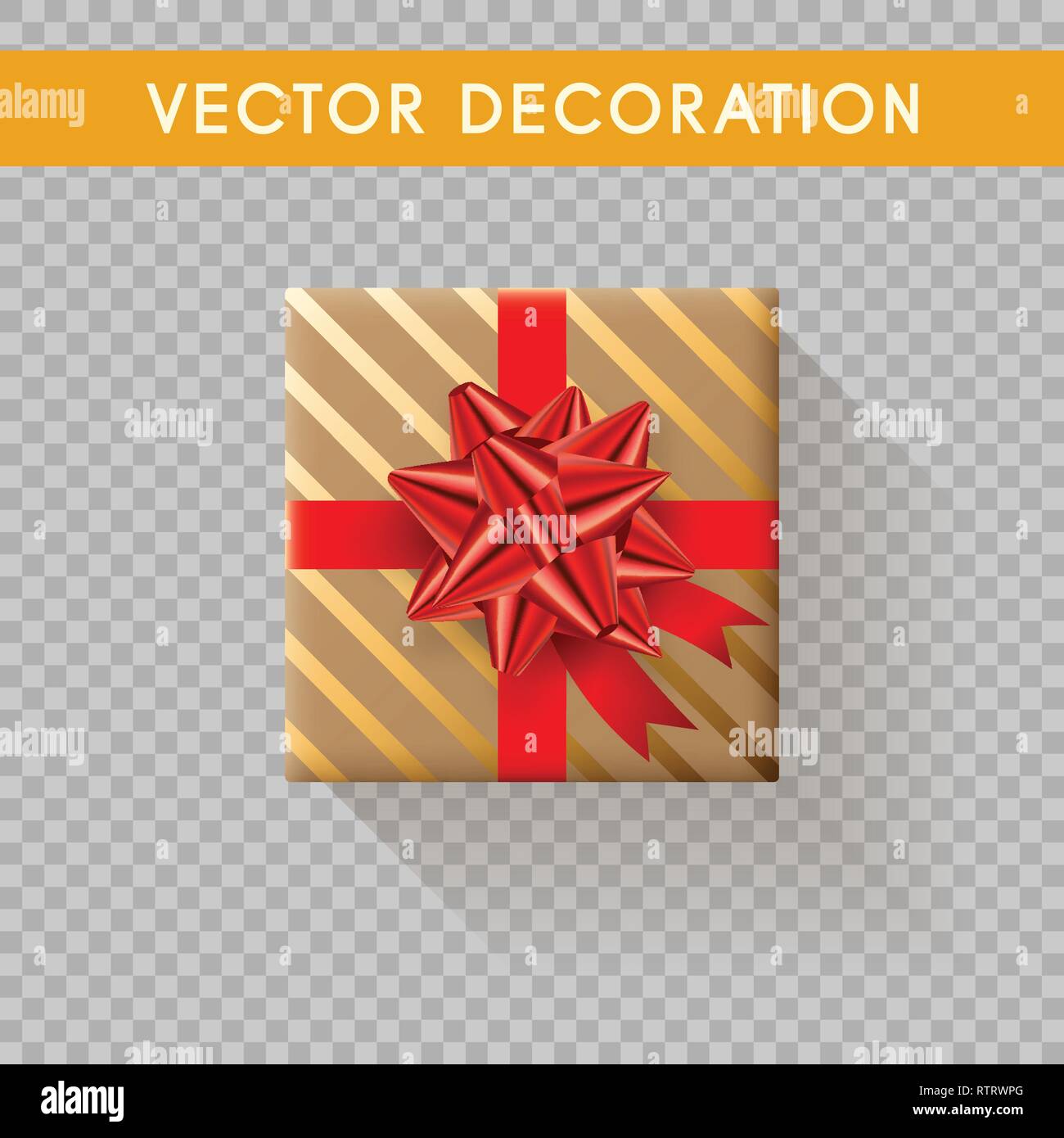 Realistic gift box top view. Gift boxes without background. Vector illustration Stock Vector