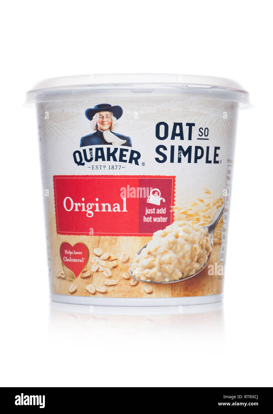 LONDON, UK MARCH 01, 2019 Cup of Quaker Oat so Simple Porridge