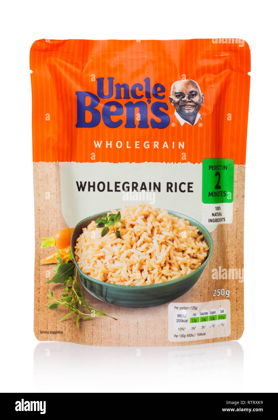 LONDON, UK MARCH 01, 2019 Uncle Ben's Microwave Special Wholegrain