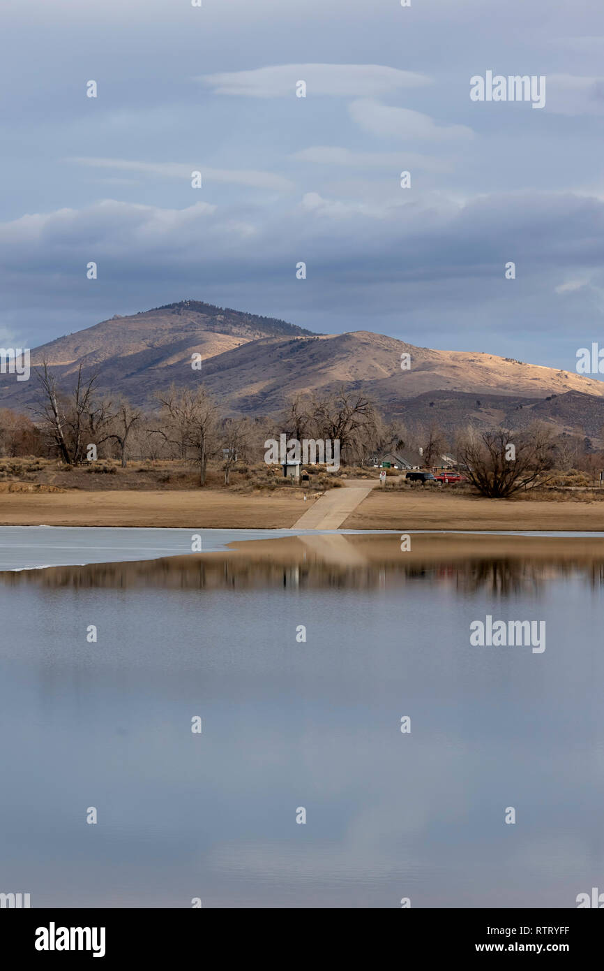 Boat Ramp At Lon Hagler Reservoir Loveland Colorado On A Winters