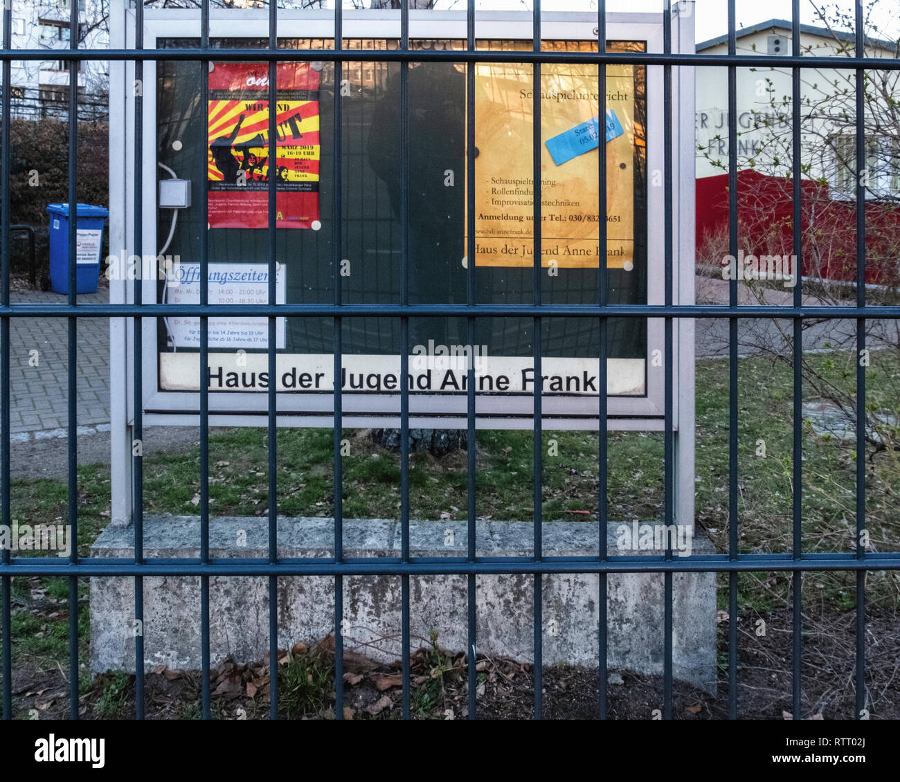Berlin Wilmersdorf Anne Frank Youth Centre Notice Board Leisure
