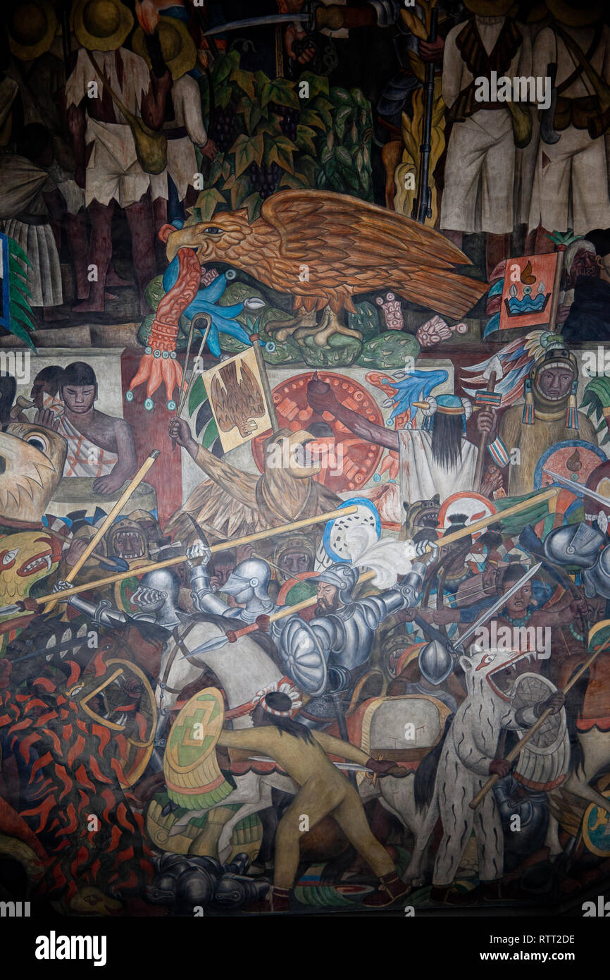 Murals by Diego Rivera in the Palacio Nacional de Mexico, Mexico City
