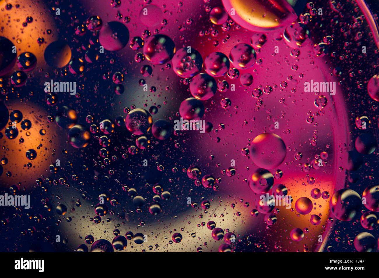 Beautiful Abstract Space Background Water Drops Of Different Colours Stock Photo Alamy