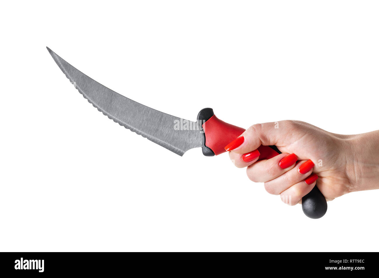 Woman big knife in hand hi-res stock photography and images - Alamy
