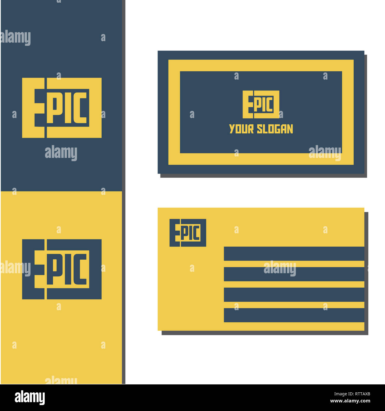 Vector illustration epic logo with business card design Stock Photo Alamy