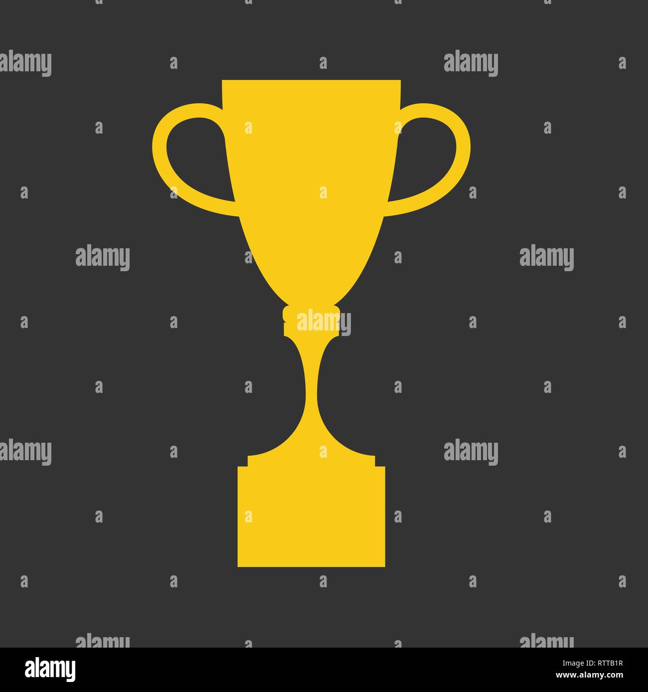 Vector winner cup flat icon. Golden symbol of win Stock Vector