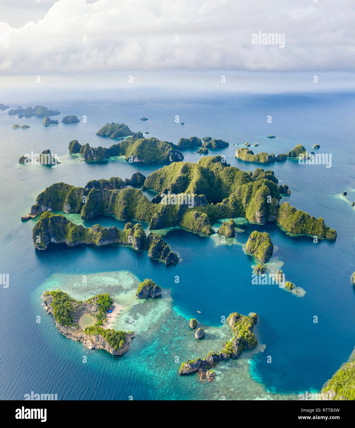 aerial view of Raja Ampat Islands, West Papua, Indonesia, Pacific Ocean  Stock Photo - Alamy
