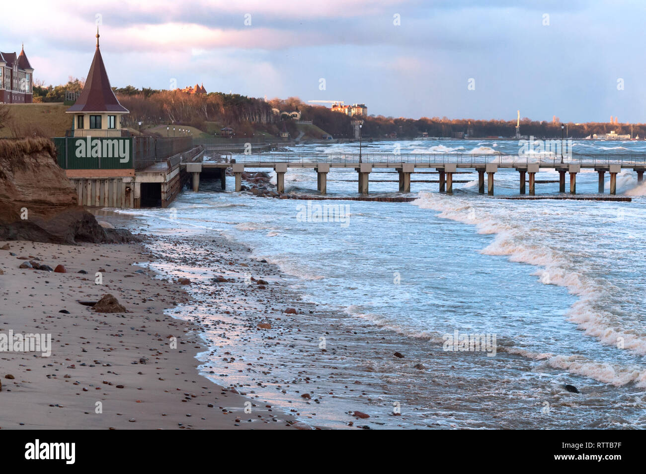 seaside mansion, President's residence, Baltic sea, Pionersk, Kaliningrad region, Russia, 3 January 2019 Stock Photo