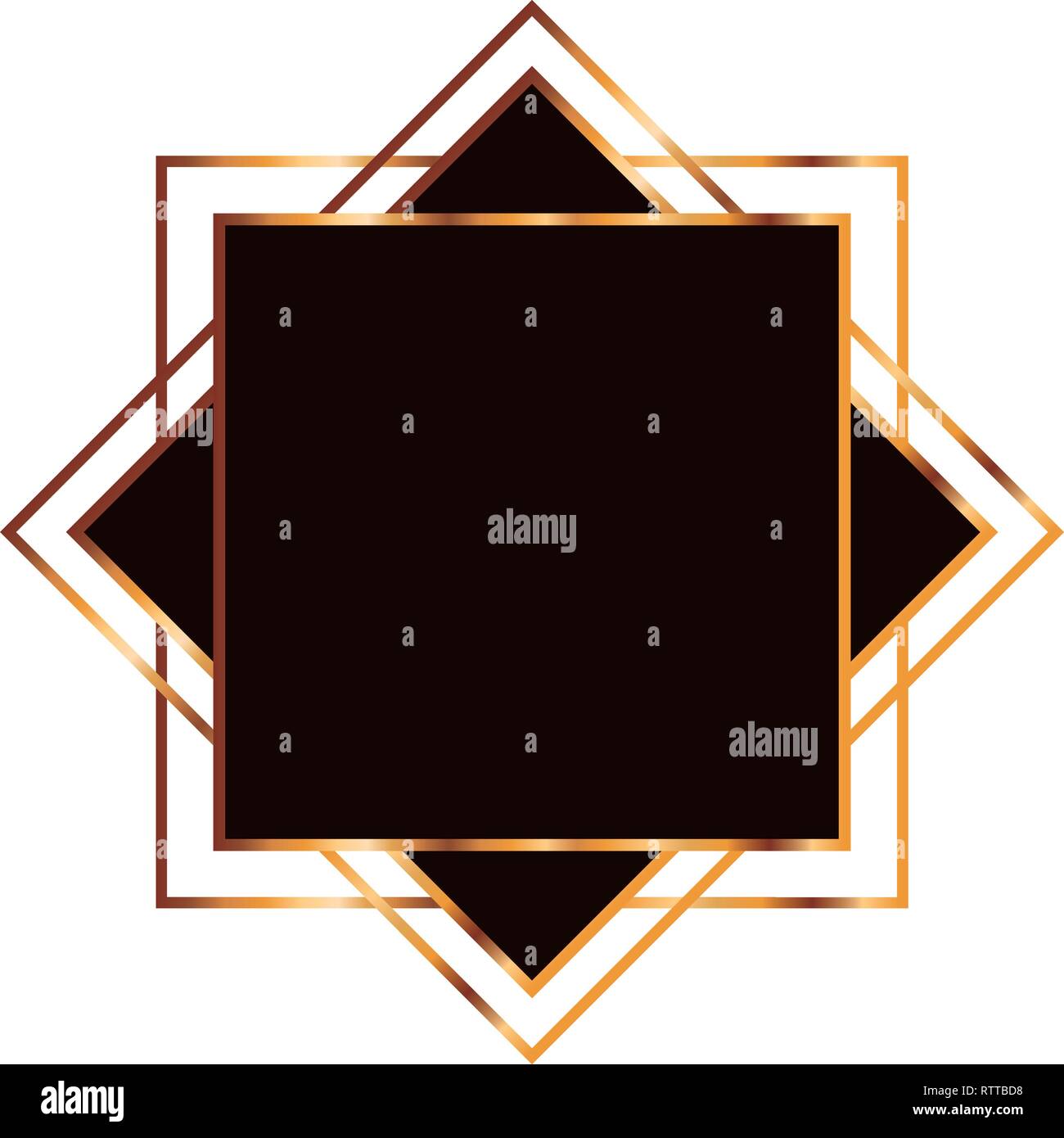 golden square with frame icon Stock Vector Image & Art - Alamy