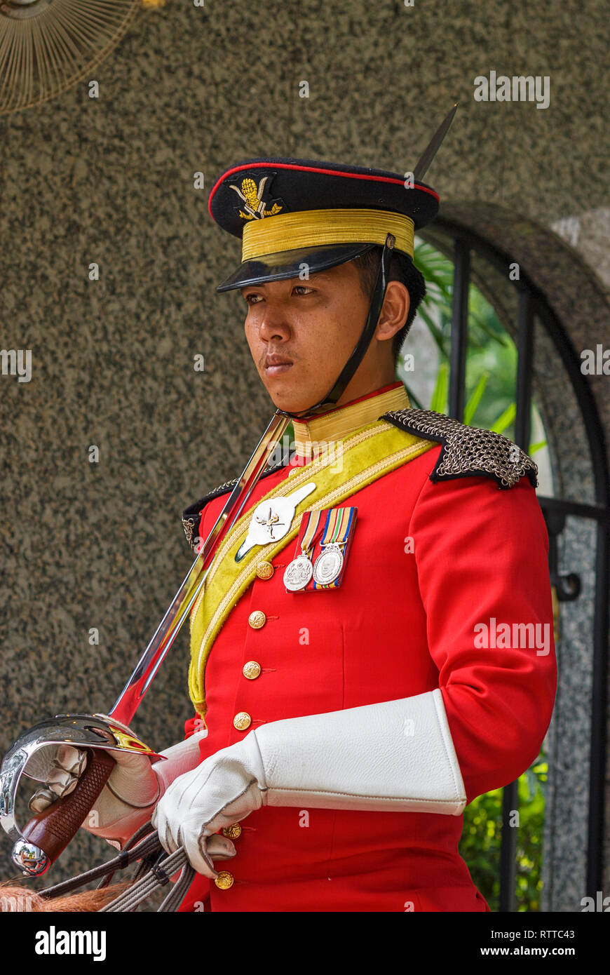 Mounted royal guard at the main gate on Istana Negara in Kuala Lumpur
