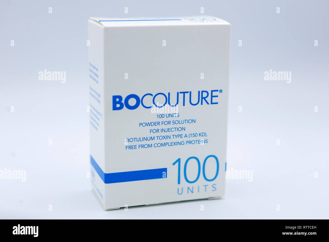 A box of 100 Units, powder for solution for injection Botulinum Toxin Type A (150 KD), free from complexing proteins. Botulinum toxin. Botulinum toxin Stock Photo