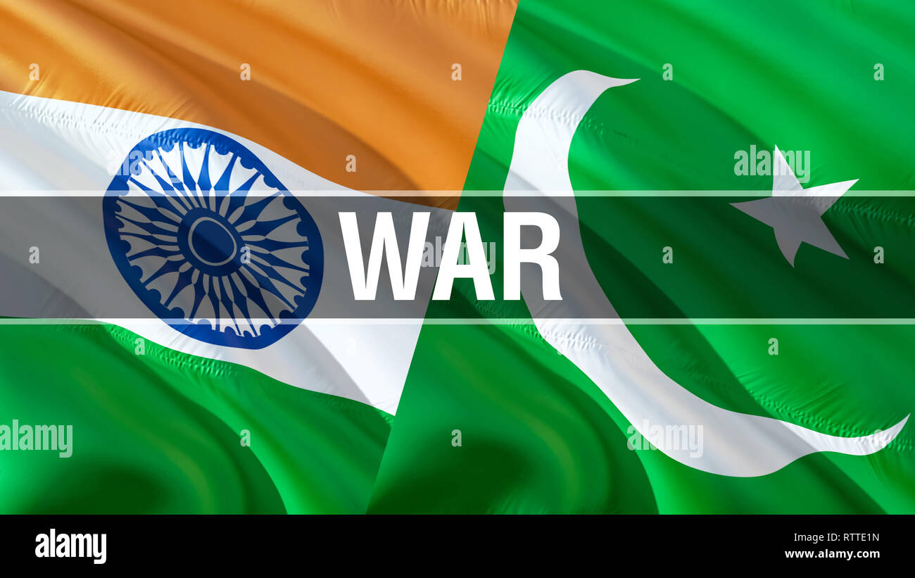 War on Pakistan and India flags. Waving flag design,3D rendering. Pakistan  India flag picture, wallpaper image. Kashmir Indian Indo-Pakistani war and  Stock Photo - Alamy