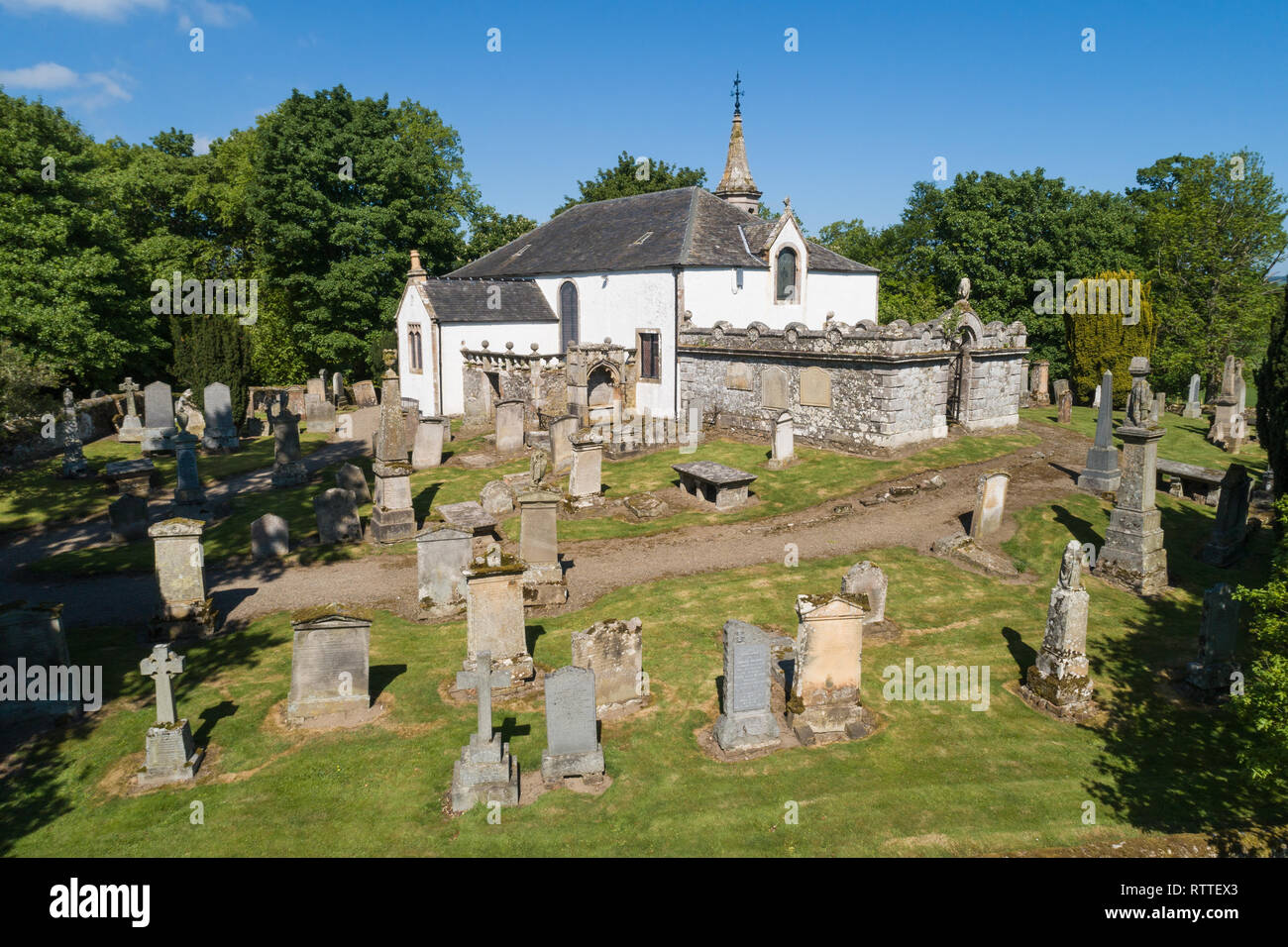 Coulter Kirk, in the Upper Clyde Valley near the town of Biggar in Southern Scotland. Stock Photo