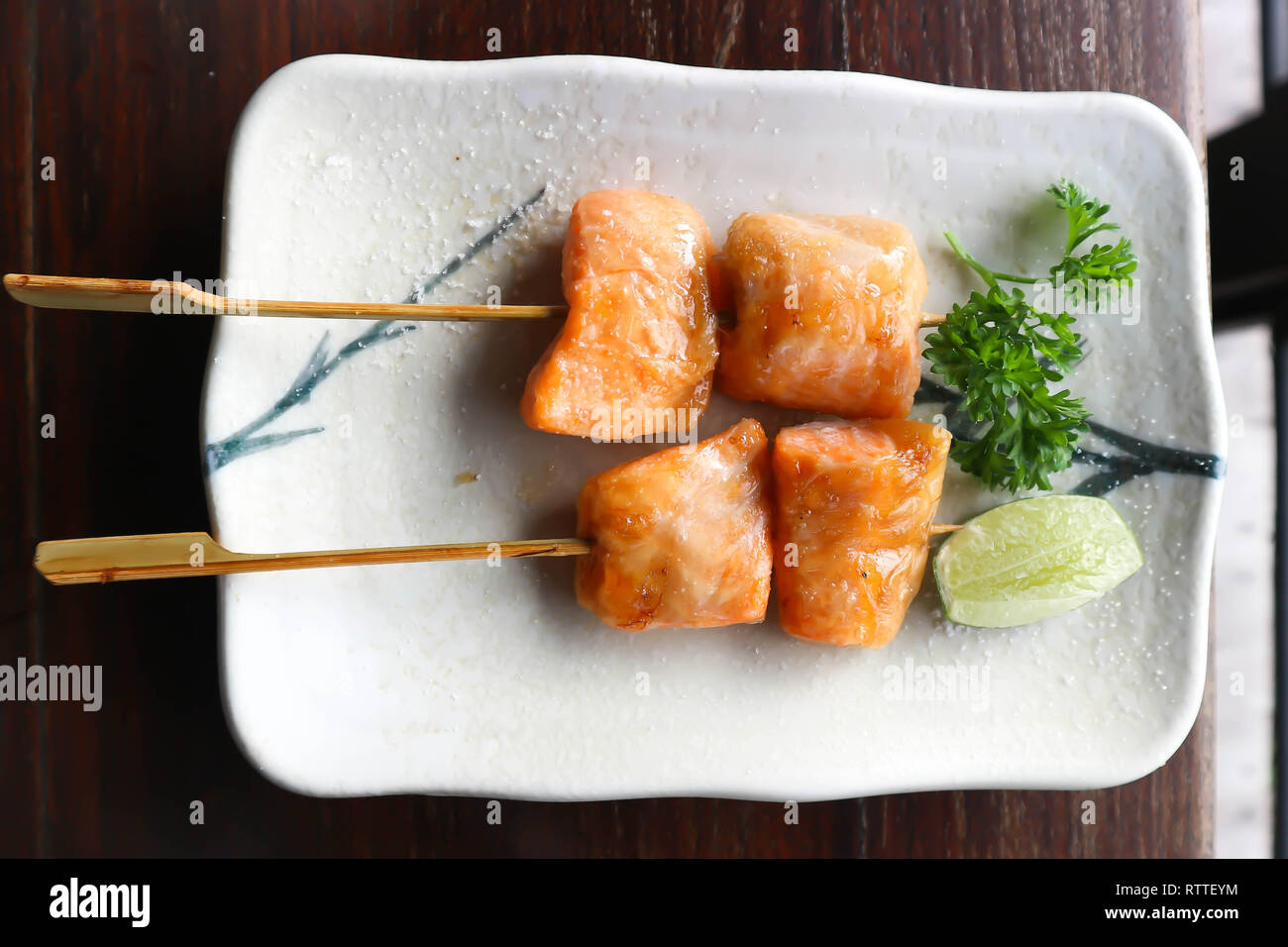 grilled salmon or grilled fish , Japanese food Stock Photo - Alamy