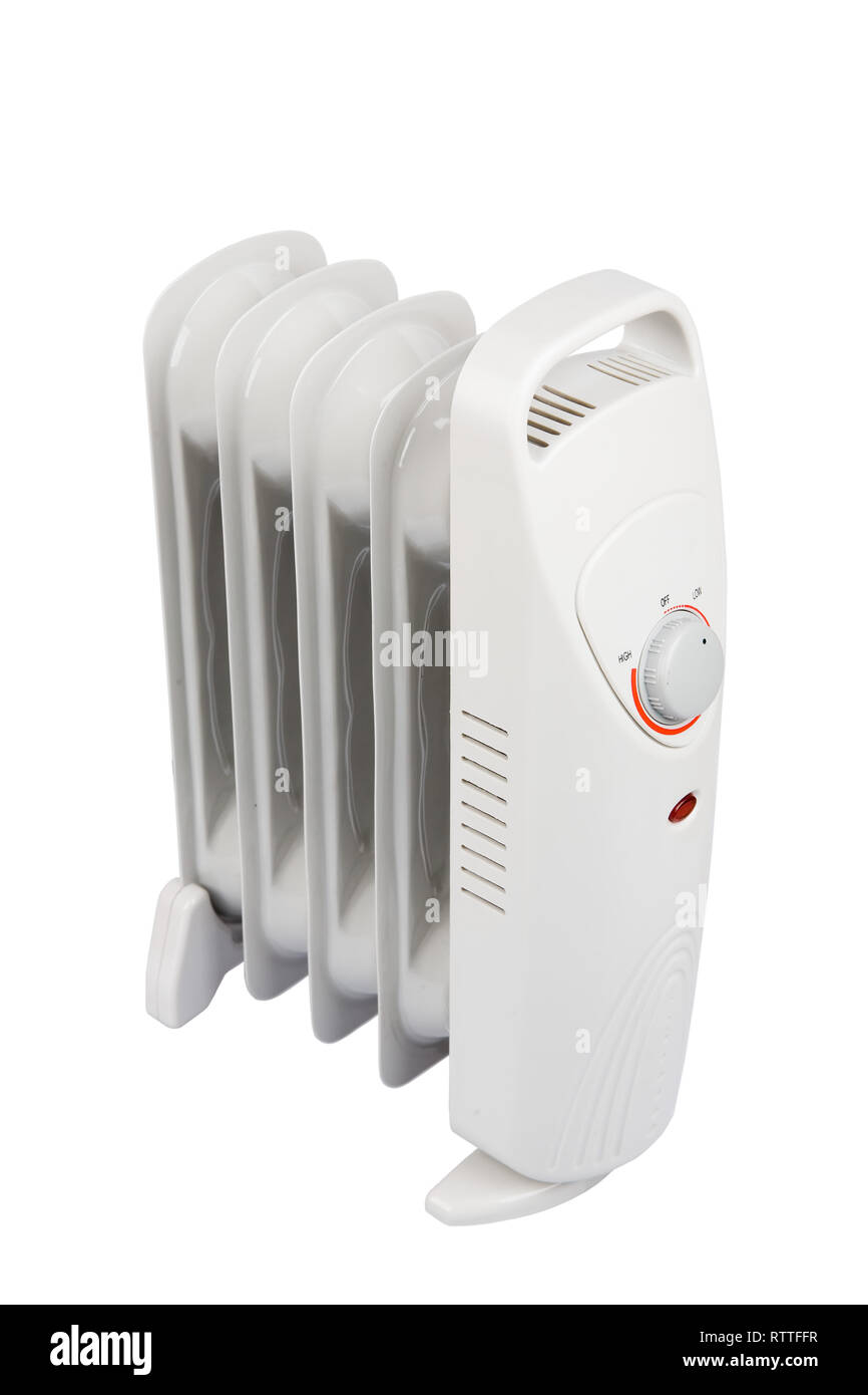 small electric heater isolated on white background with clipping path