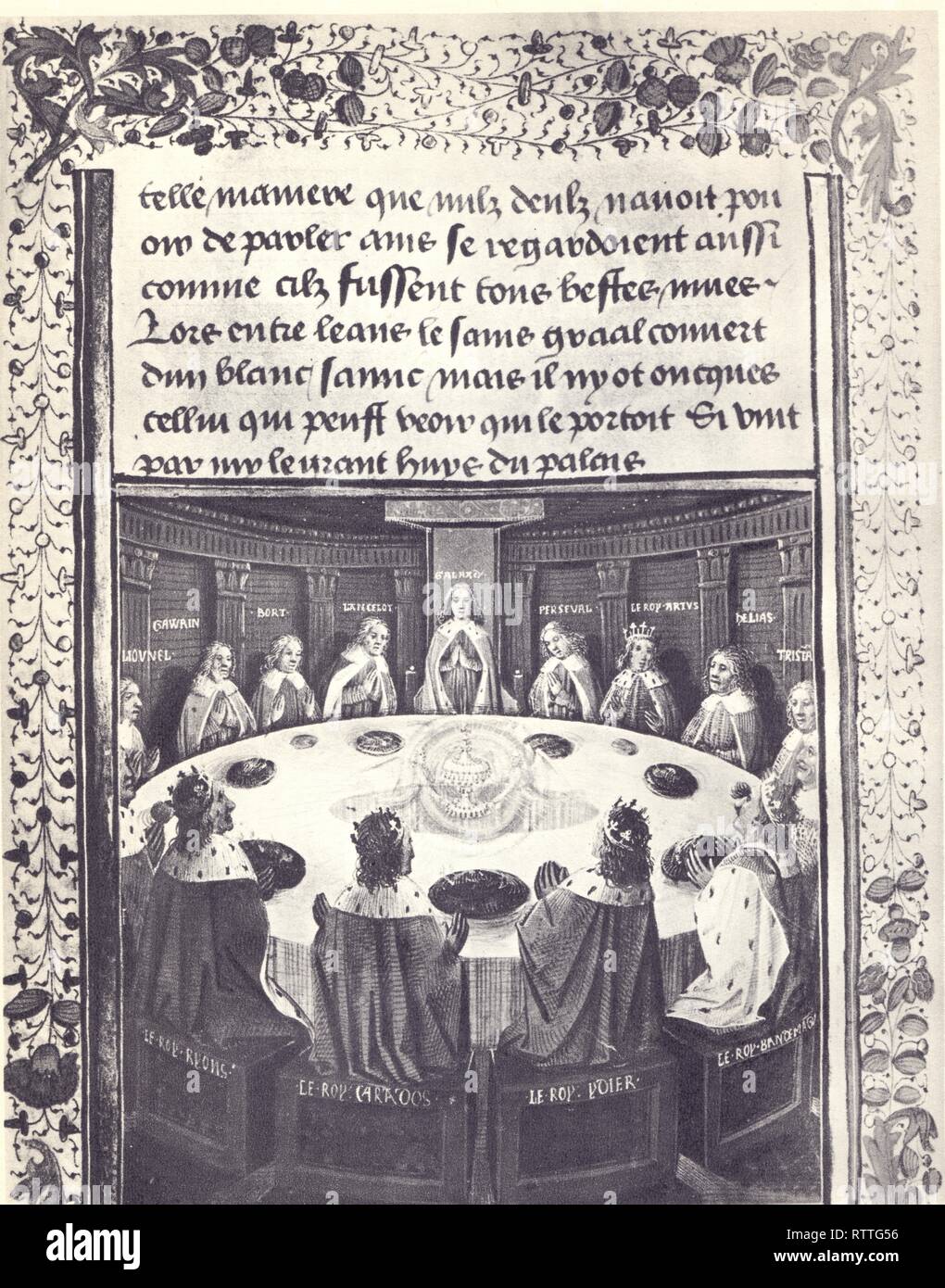 Le Saint-Graal apparaît aux chevaliers de la table ronde Stock Photo