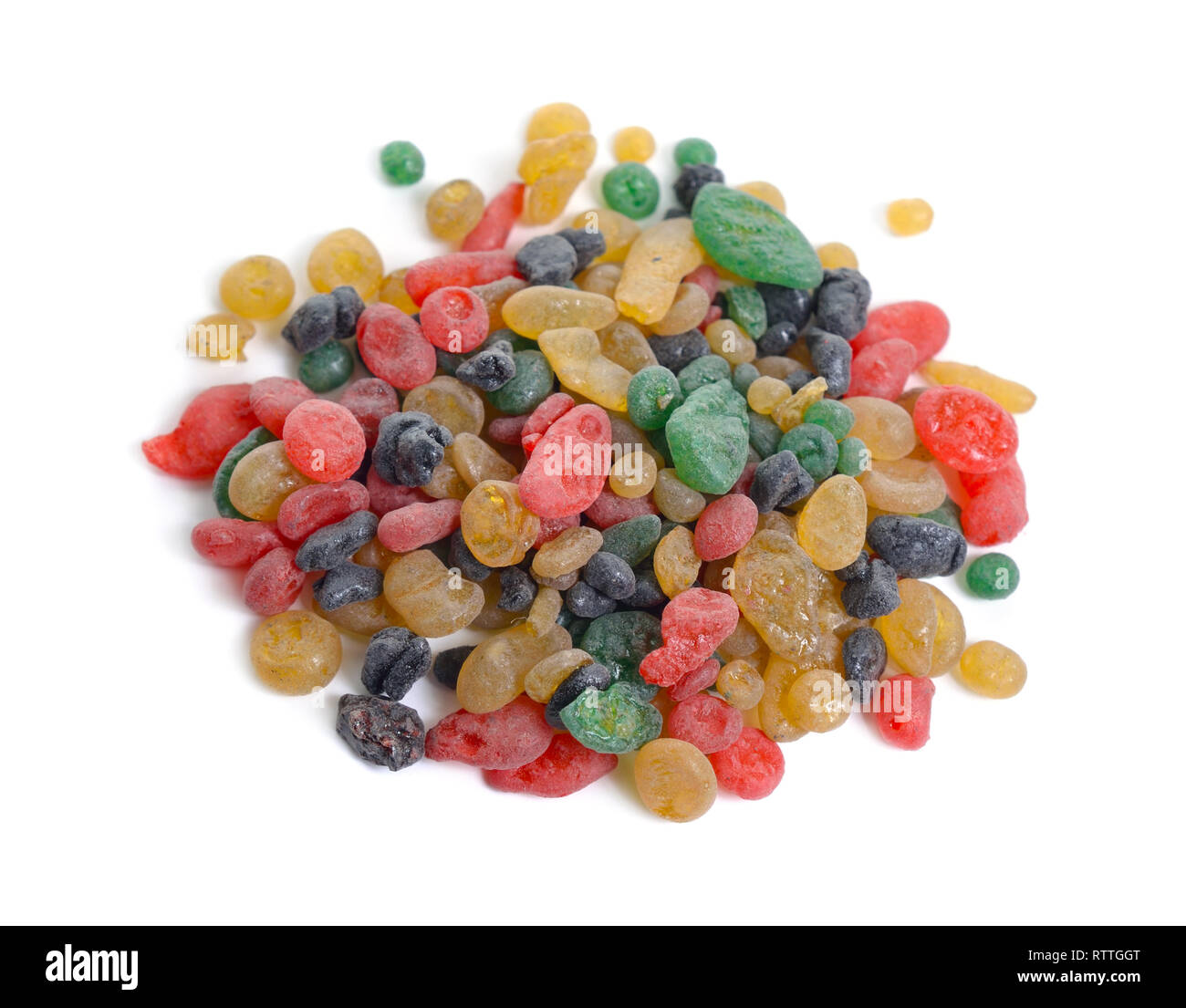 Different african incense grains. Isolated on white background Stock
