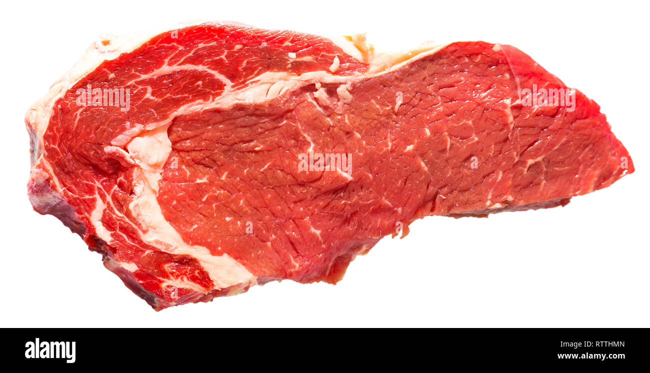 Fresh raw beef steak isolated on white background Stock Photo - Alamy