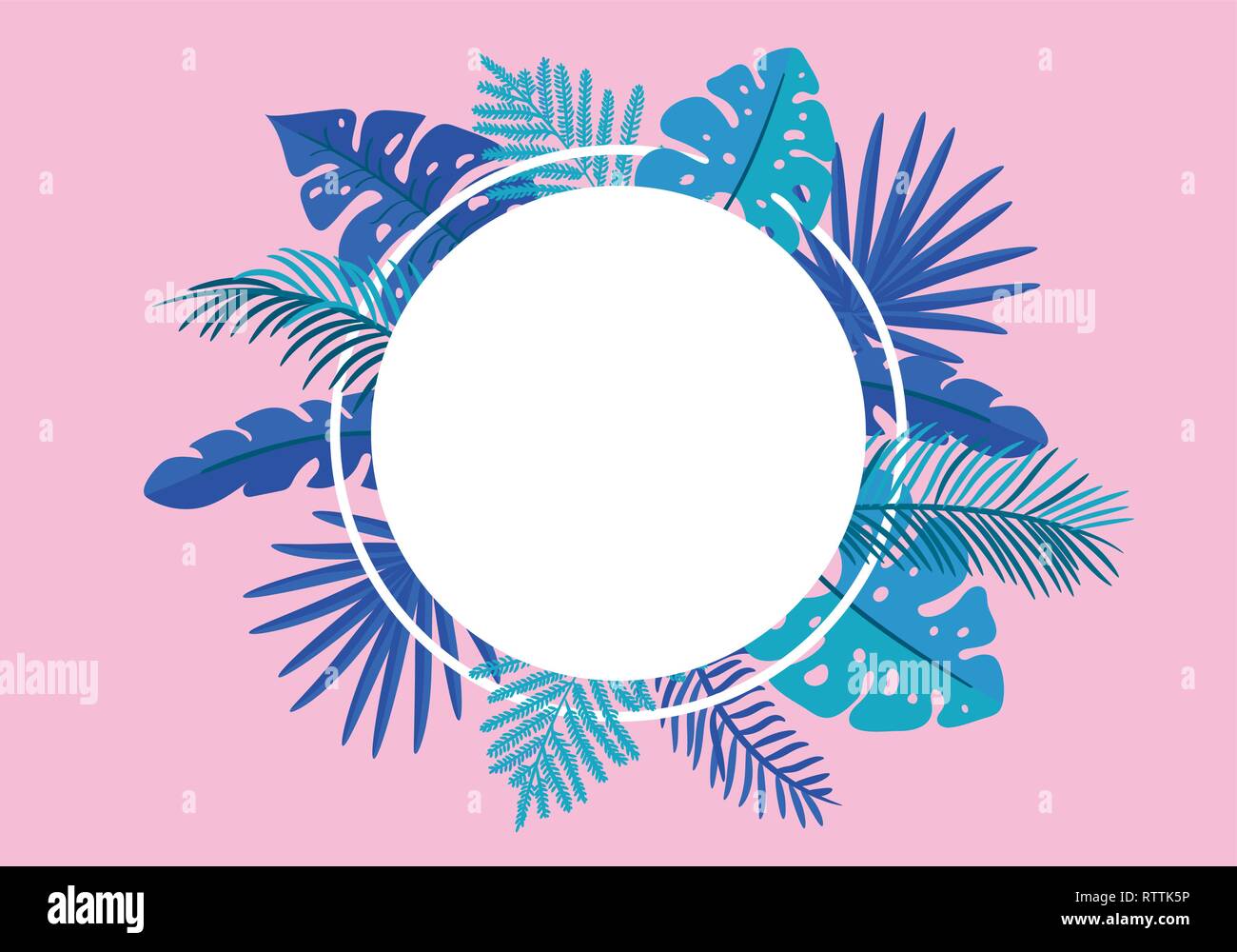 Summer Vector floral frame tropical leaves palm with place for text ...