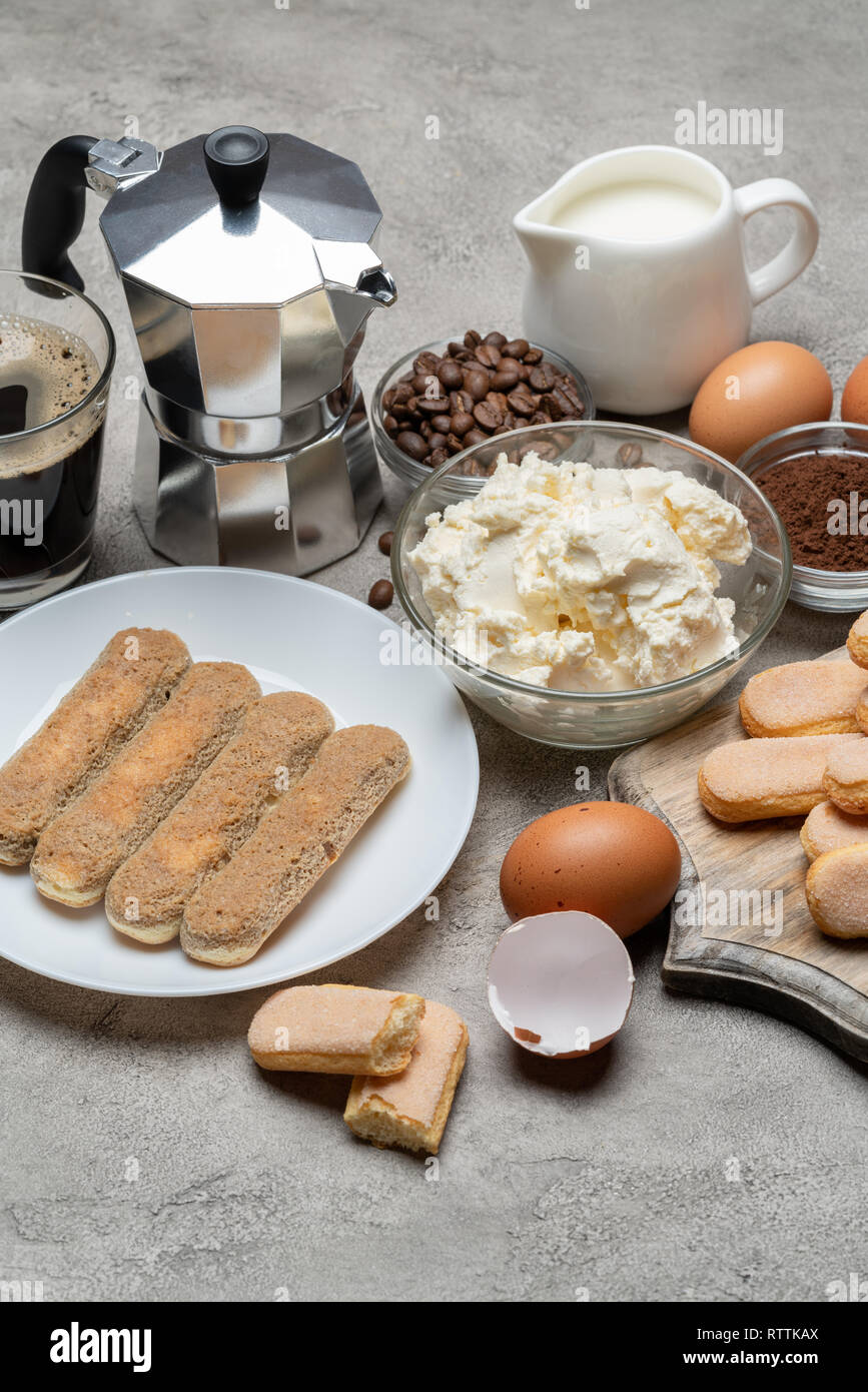 Tiramisu cake cooking Savoiardi ladyfingers Biscuits, cheese and