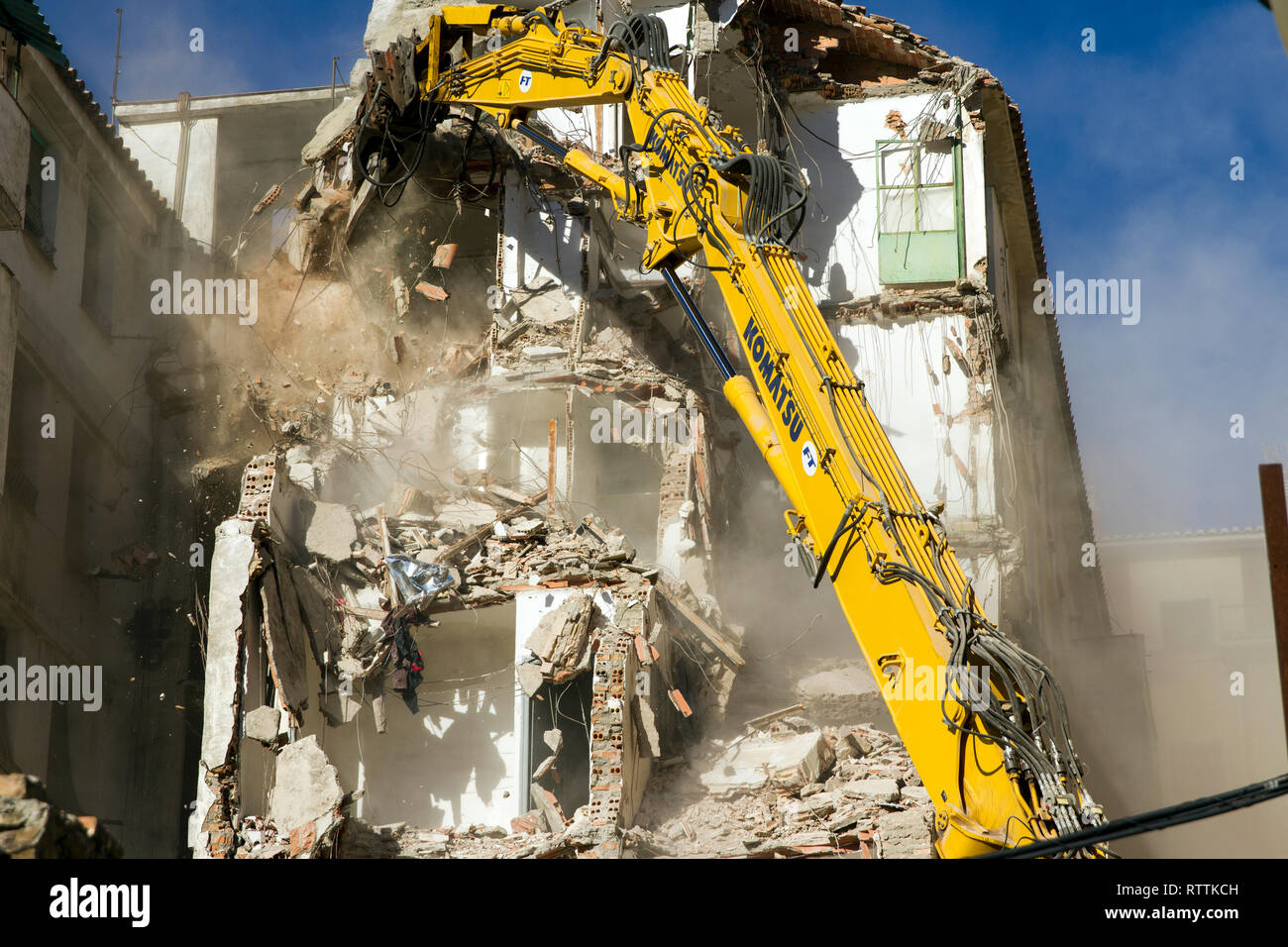 High Reach Komatsu Demolition Stock Photo - Alamy