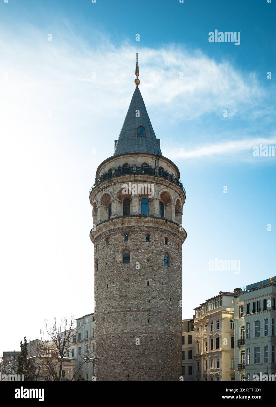 Galata Tower in Beyoglu. One of the popular tourist destinations of Istanbul Stock Photo